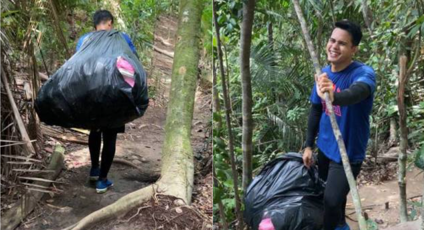 Man Picks Up 10 Kgs Of Rubbish At Waterfall
