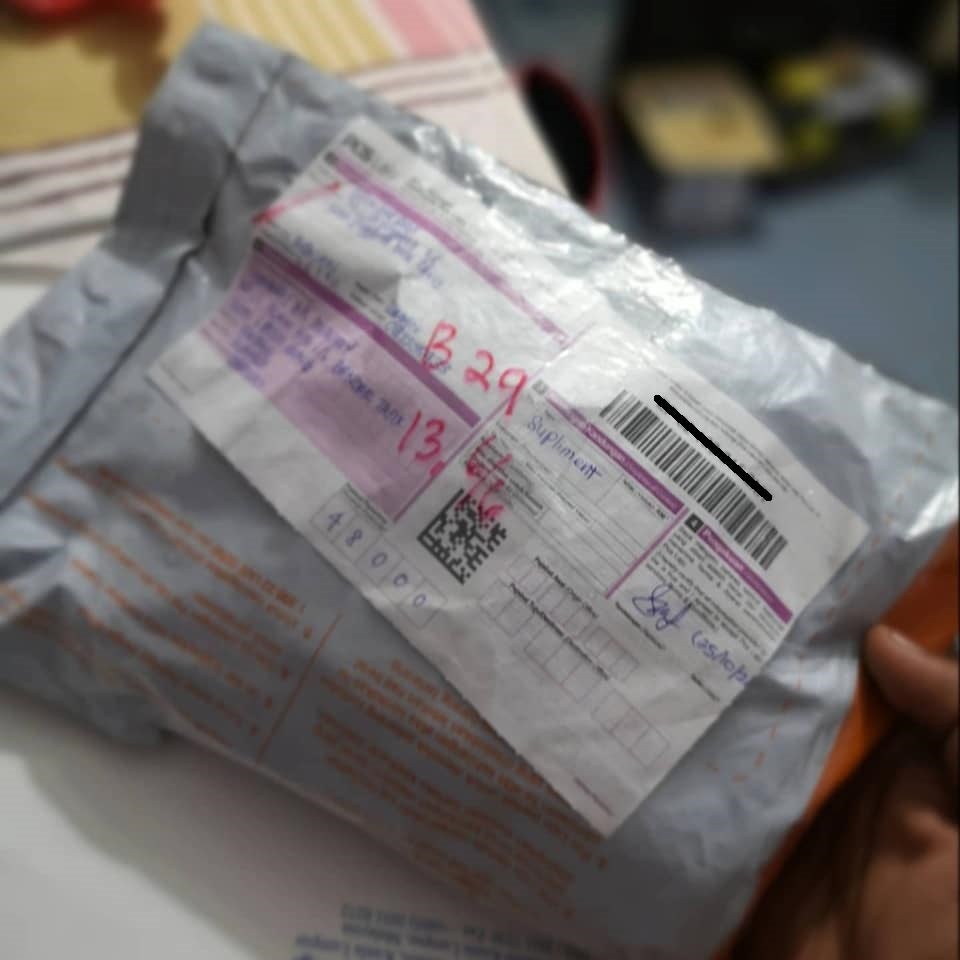 parcel containing wallet