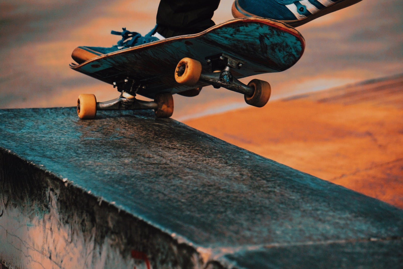Skateboard Trick On Ledge