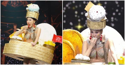 Miss-Grand-Hong-Kong-2021-Eats-Dim-Sum-On-Stage