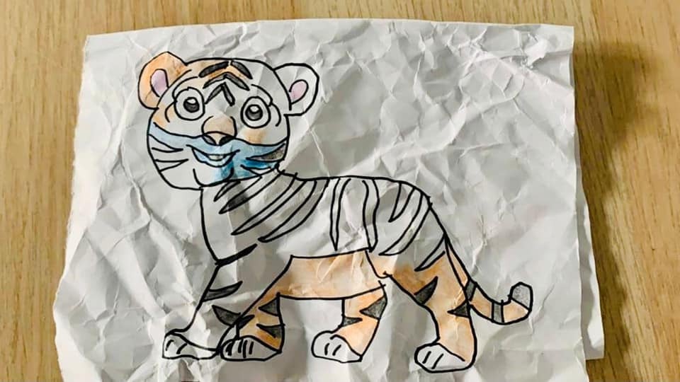tiger ang pau drawn by kid with autism 2