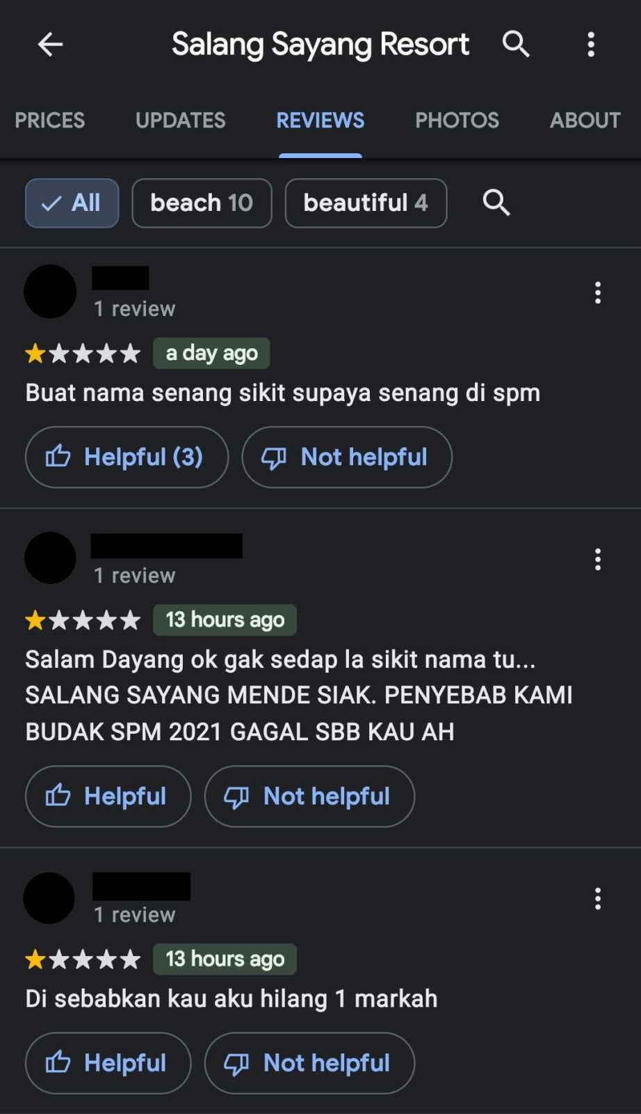 Salang Sayang Resort Spm Students Google Bad Reviews 9