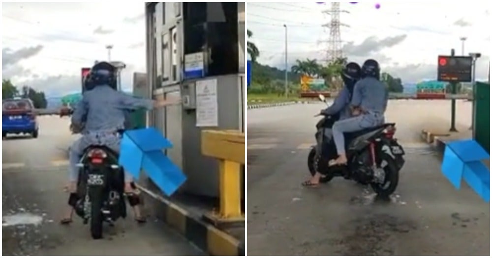 Motorcyclist Pay Toll