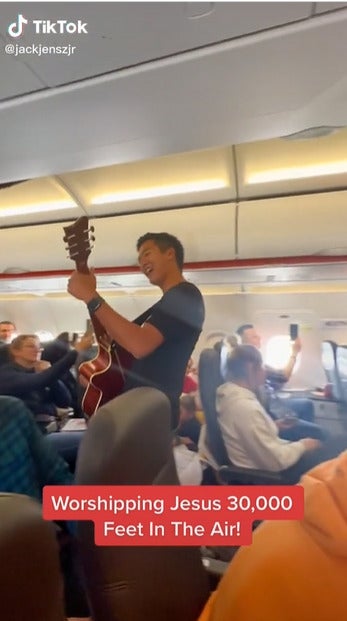 sing worship song in airplane 4