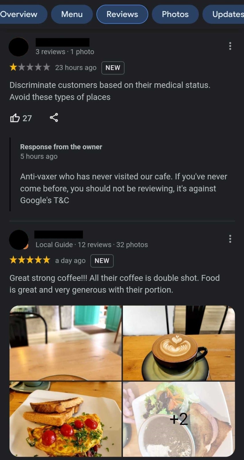 Anti Vaxxer Attack On Kl Cafe Google Review 3