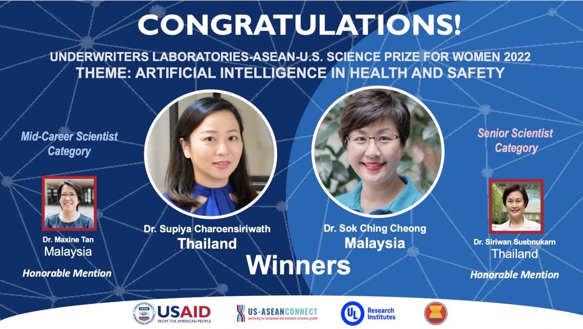 underwriters laboratoriesaseanus science prize for women 2022 winners