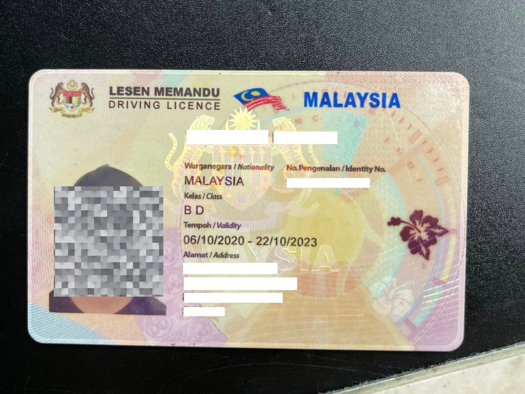 Fake Malaysian license 3