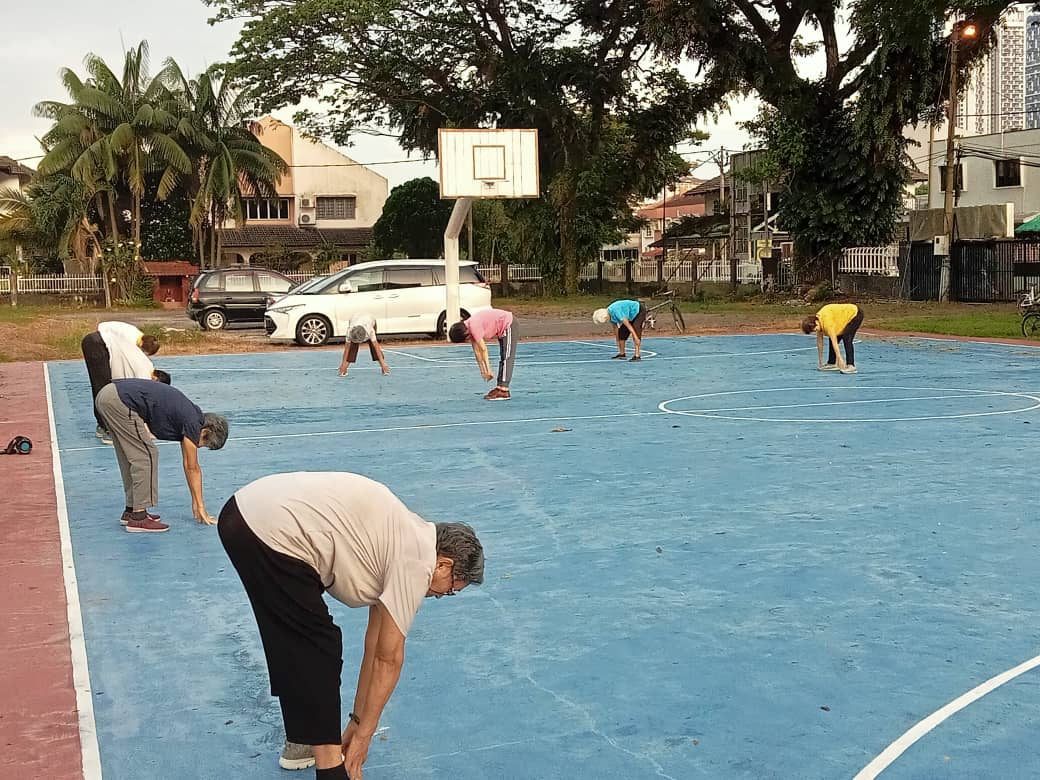 5 The Senior Citizens having their final exercises on the basketball court before the 7 days deadline imposed by Ukrc 3rd Feb 2023