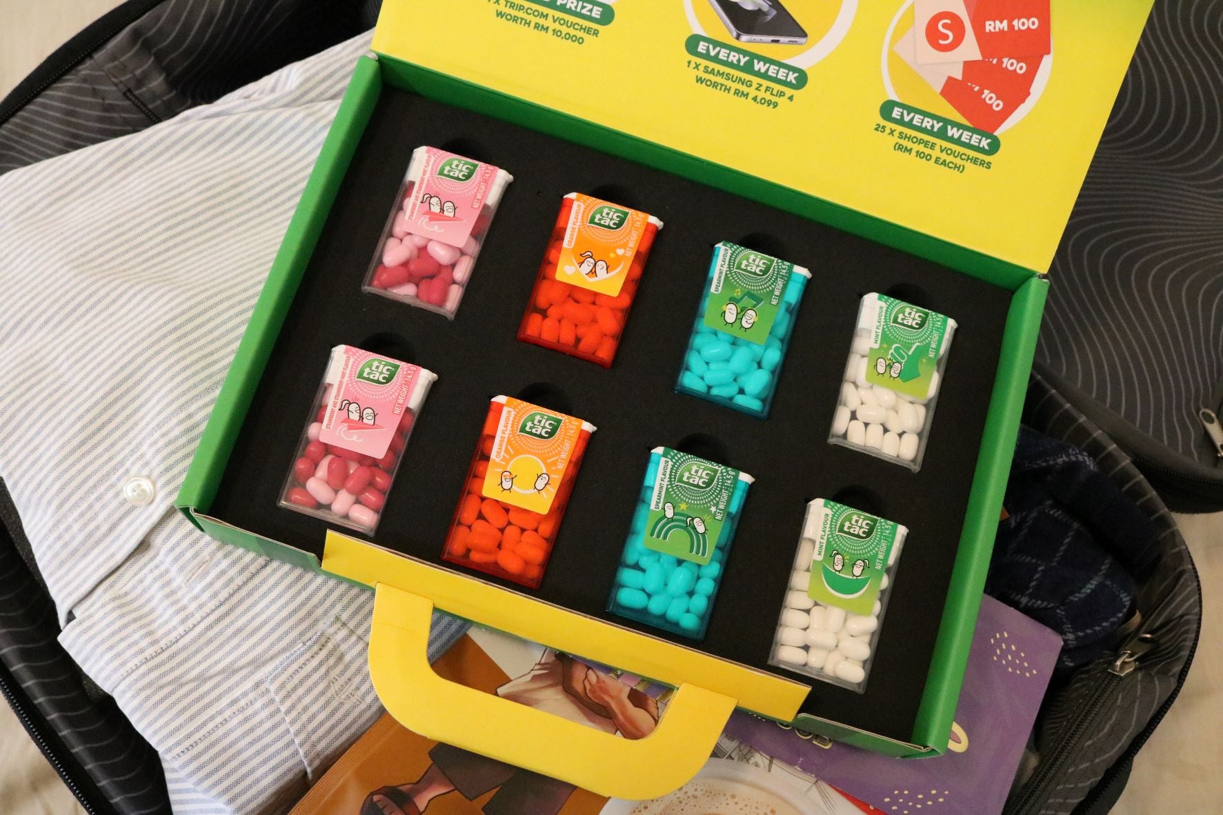 TicTacRays Pack inside luggage