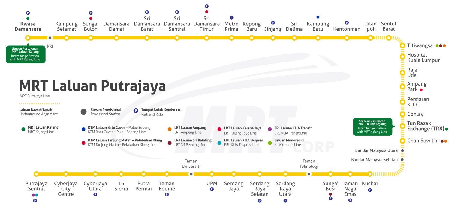 mrt putrajaya line map