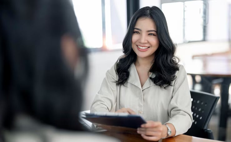 young beautiful asian woman doing job interview 44344 4246