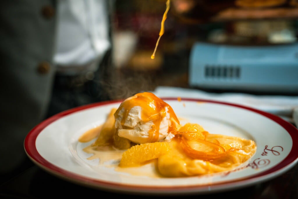 Crepes Suzette Flambee Au Grand Marnier