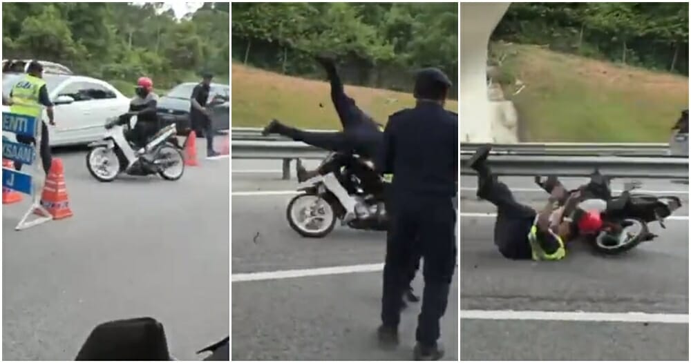 abang jpj got banged by motorcyclist