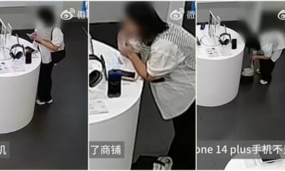 Woman Steal Iphone Bite Cord