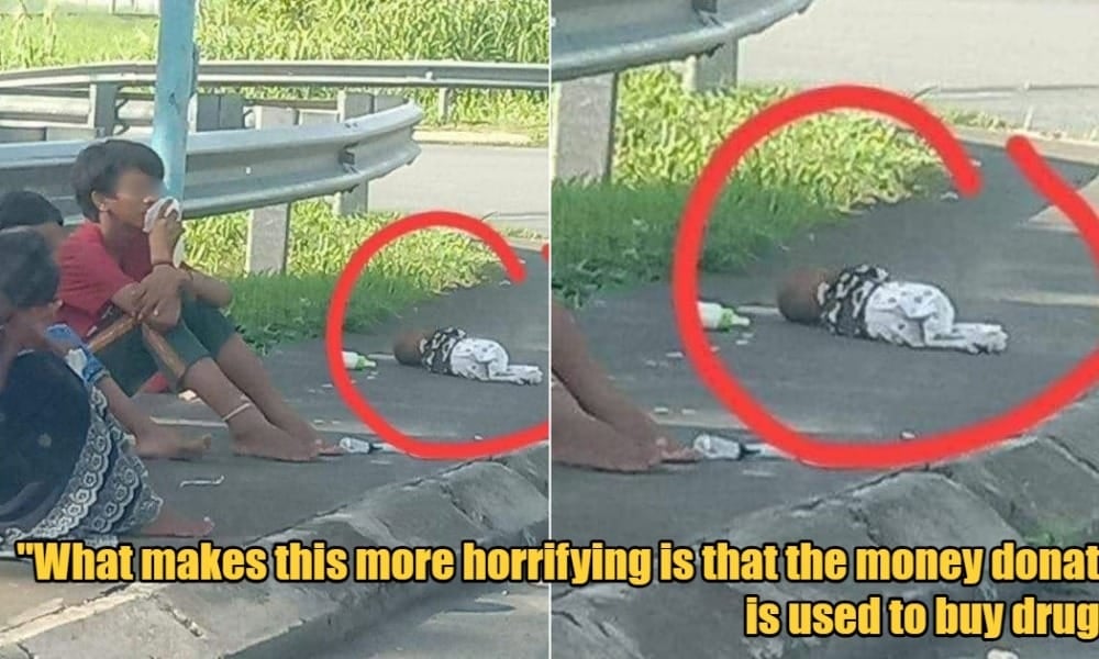 Baby Seen Lying on Dirty Sidewalk in Tawau While Apparent Beggar ...