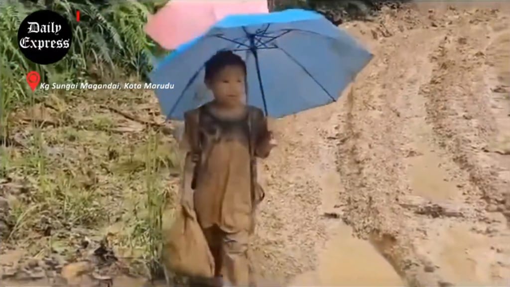 Sabahan Children Seen Wading Through Mud to Go to School, M'sians ...