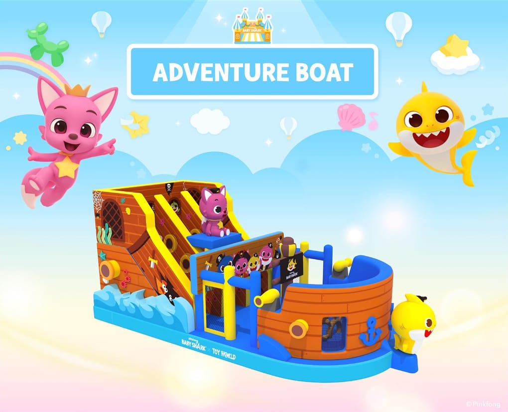 Pinkfong Adventure Boat Inflatable Slide