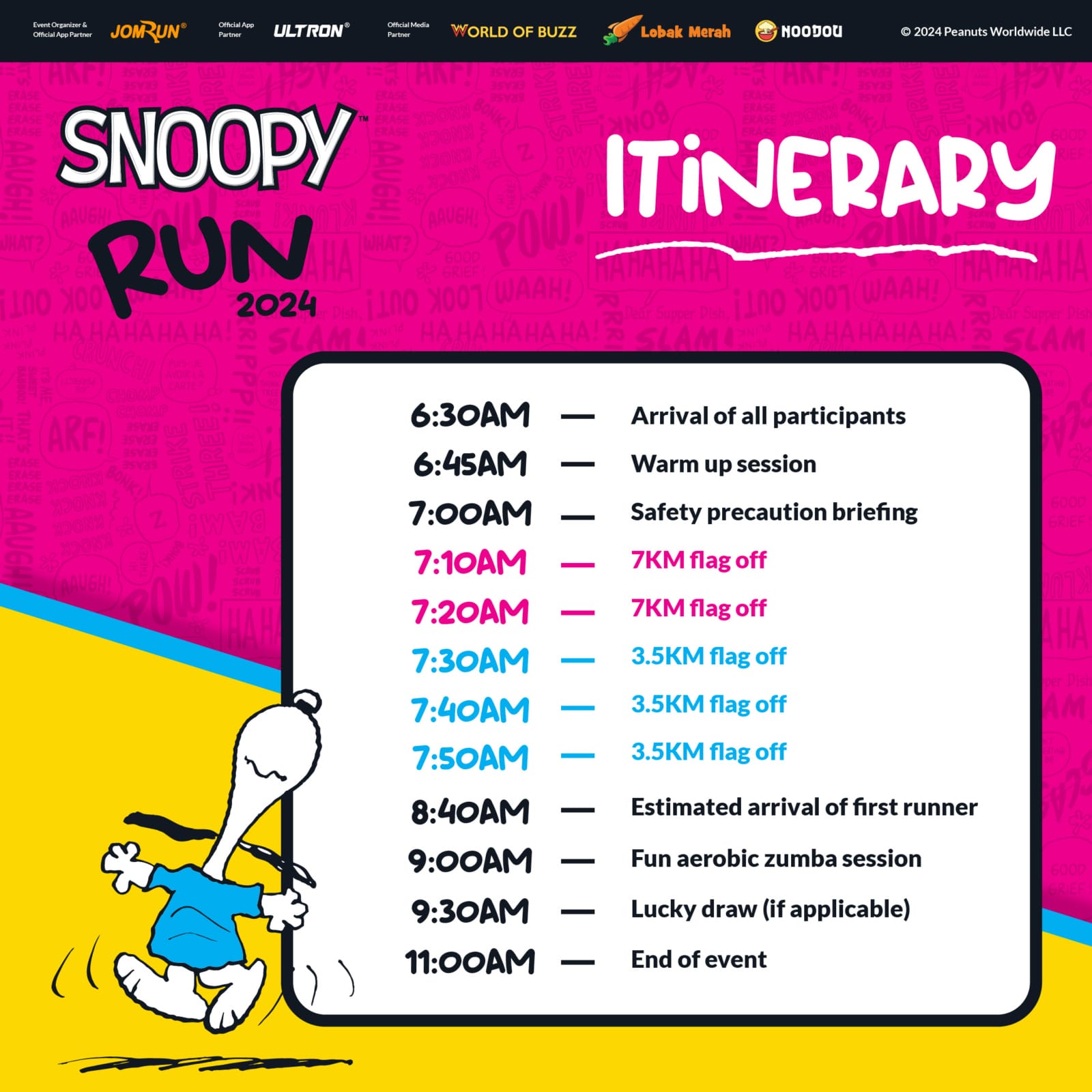 SnoopyRun Itinerary