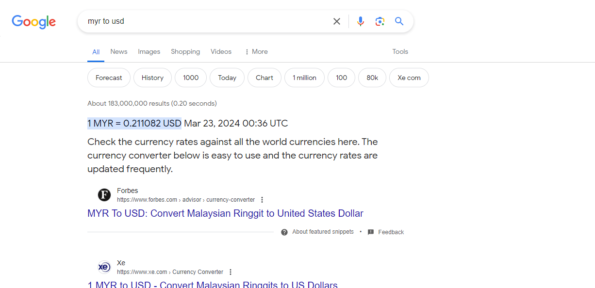 google widget currency