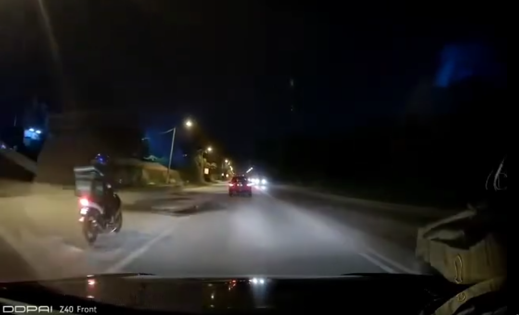 Motorcyclist Hit Pothole 3