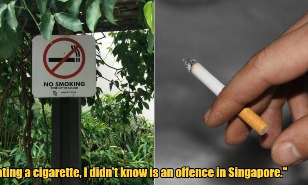 SG Man Fined for Eating Cigarette Belonging to Teen Who Was Caught Smoking  in No-Smoking Zone