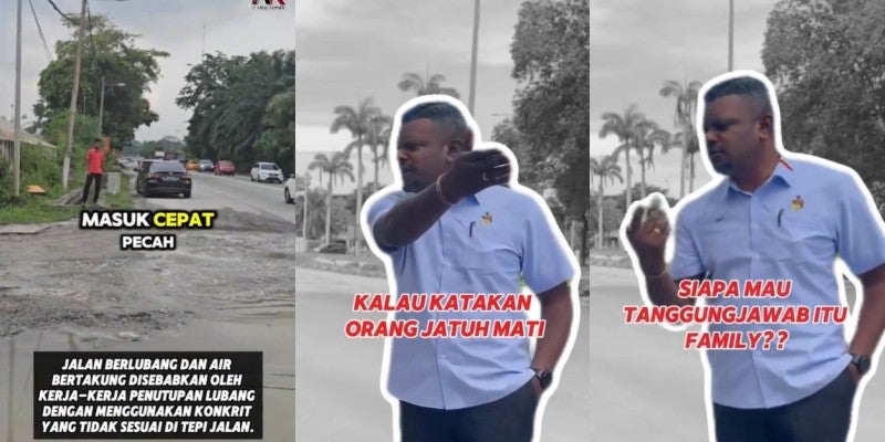 “What if someone had died?” - Nilai ADUN Covers Massive Pothole that Nearly Took the Life of a Motorcyclist