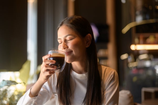 Moccona Woman Drinking