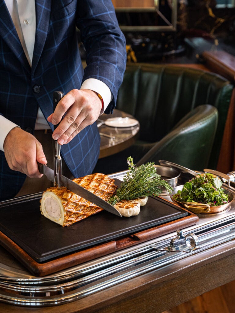 Cutting Bronze Turkey Wellington