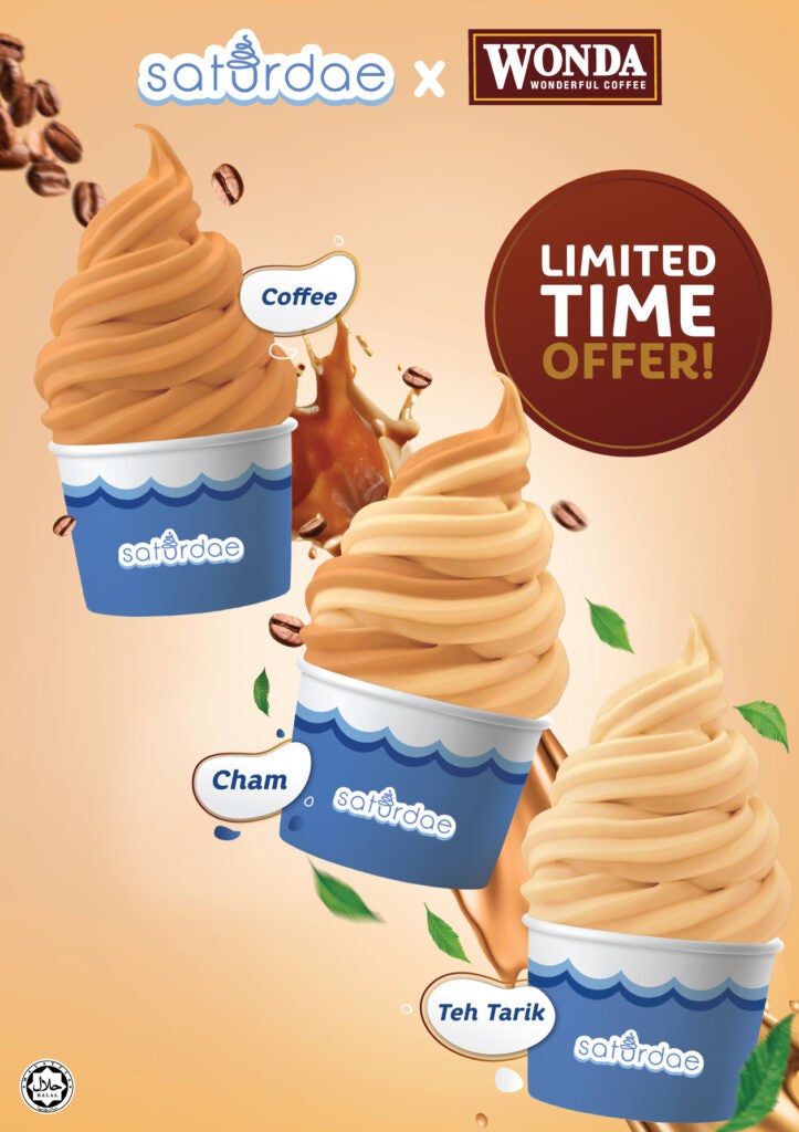 From Left Saturdae Soft Serves Limited Time Flavours Of Coffee Cham And Teh Tarik