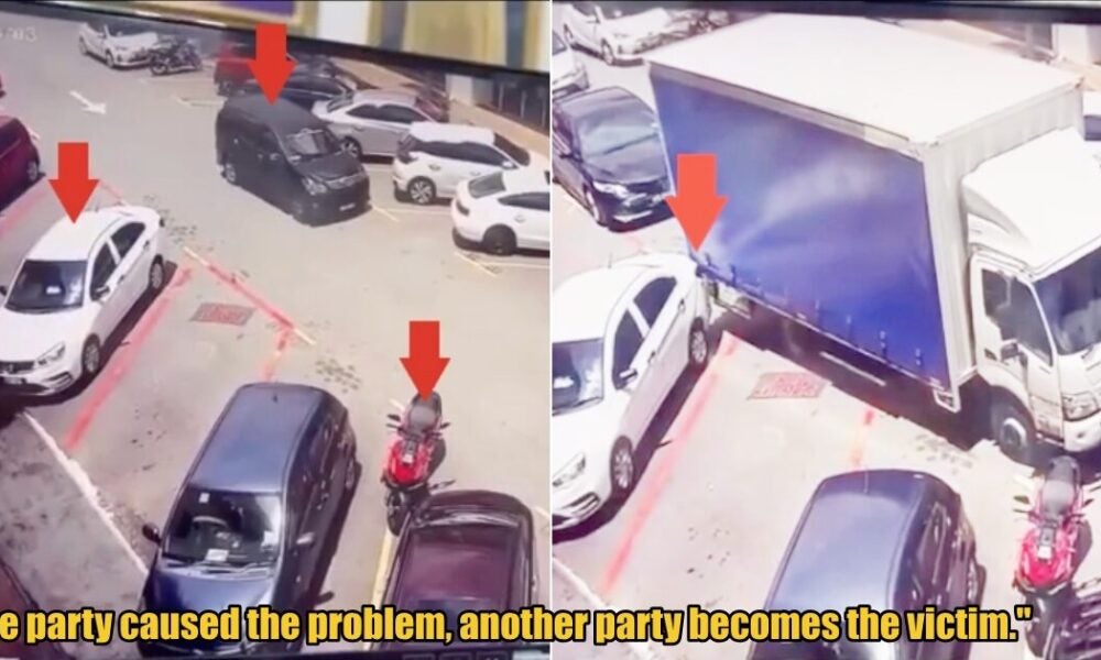 ローリードライバーは、狭いシェラスロードで二重駐車車を避けようとし、合法的に駐車した車をへこませることになります