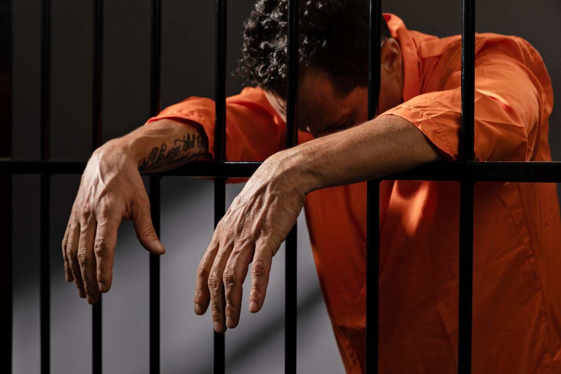 middle aged man spending time jail