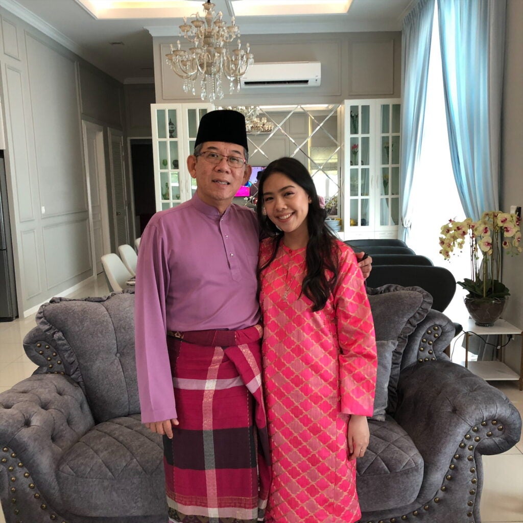 Qistina with her dad