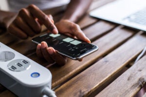 black person setting configuration smart home