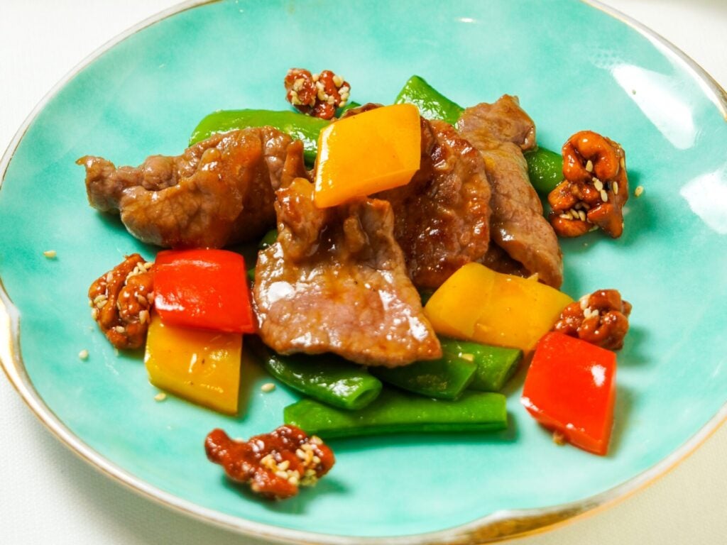 Wok fried Beef with Honey Beans and Walnuts 1