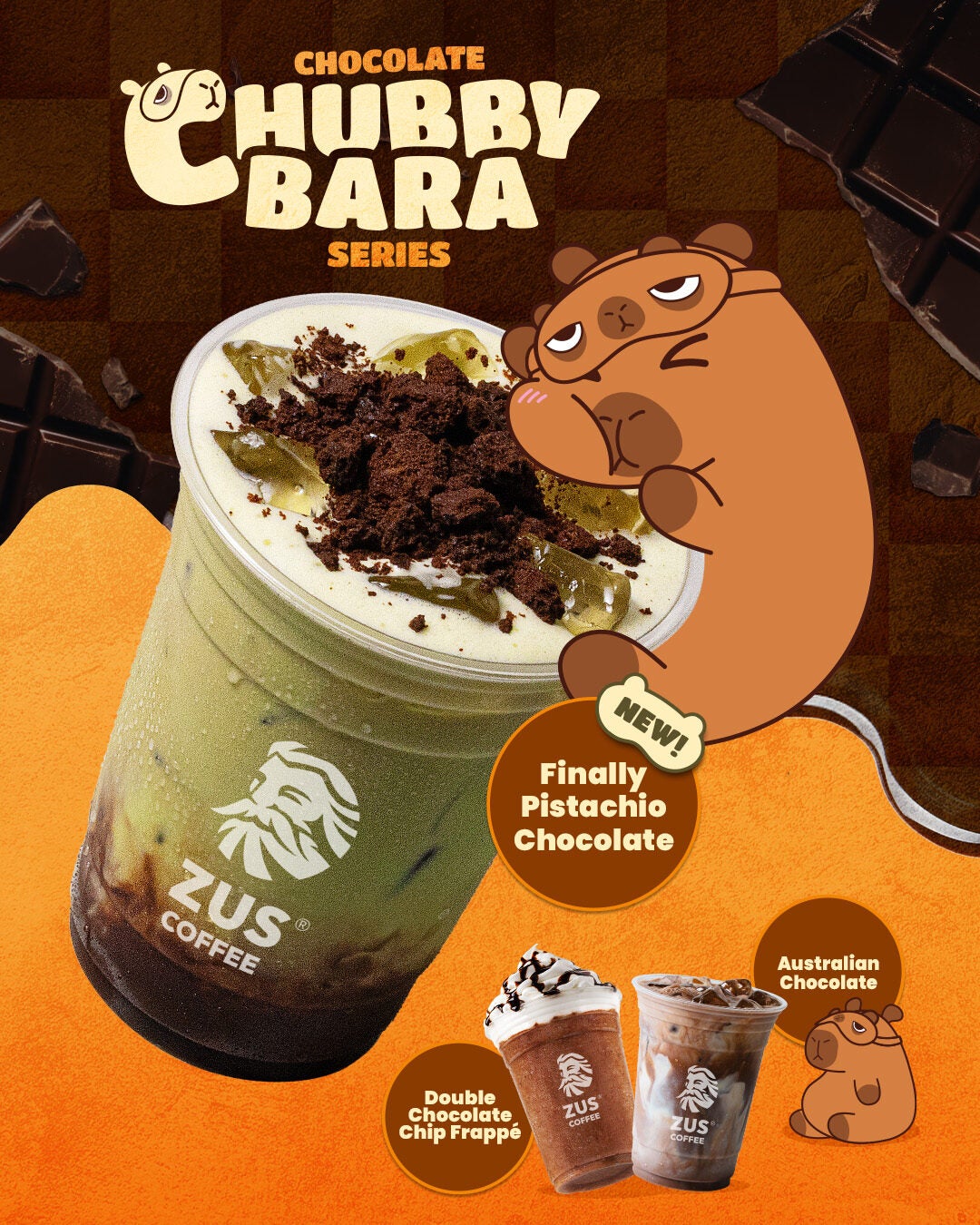 ZUS COFFEE Chocolate ChubbyBara Series Vertical
