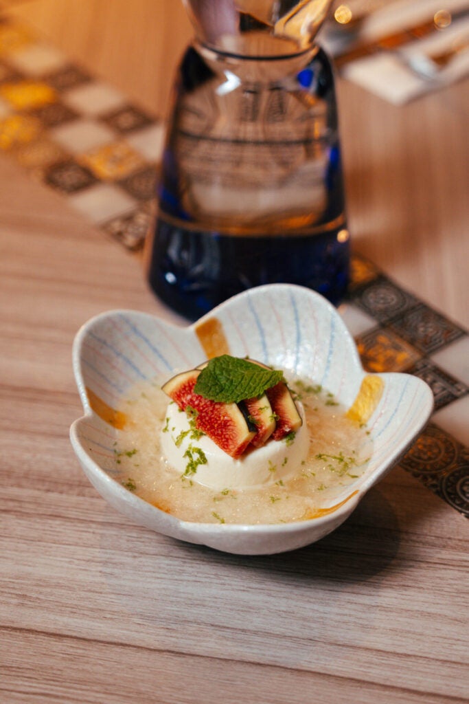 Panna Cotta With Lime Elderflower Granita