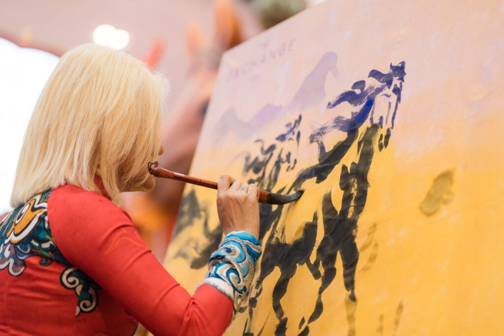 Speed Painting Session At Gallop Into Grandeur Launch