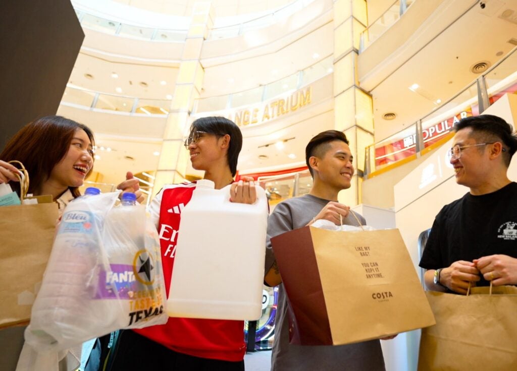 Sunway Pyramid Shoppers With Their Recycled Products