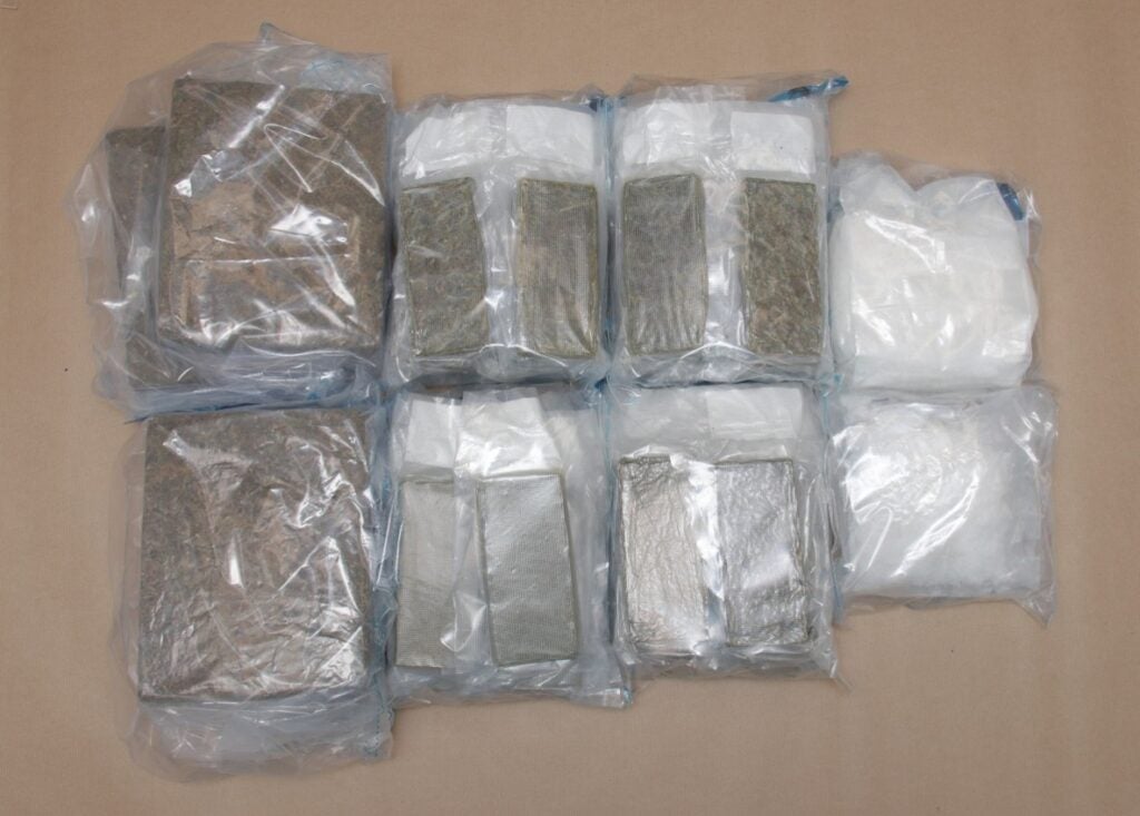 Photo Cnb Cannabis And Ice Seized From The Boot Of The Car Driven By The 22 Year Old Malaysian Man
